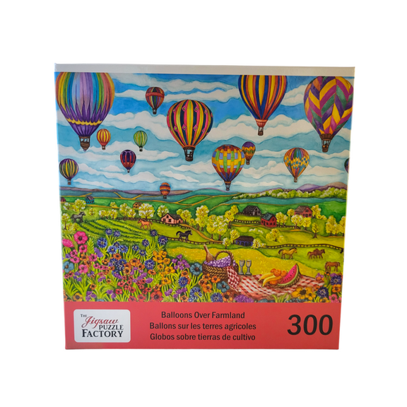The Jigsaw Puzzle Factory Balloons Over Farmland - 300-Piece Puzzle