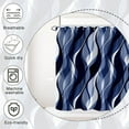 thumbnail image 6 of Light Blue Shower Curtain, Modern Abstract Blue and Grey Striped Shower Curtain Set for Bathroom Waterproof Polyester Shower Curtain with Hooks, 72x72 Inch, 6 of 6