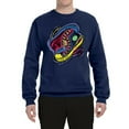 thumbnail image 2 of Wild Bobby, Colorful Sneakers Chucks Streetwear Unisex Crewneck Graphic Sweatshirt, Navy, 3XL, 2 of 3