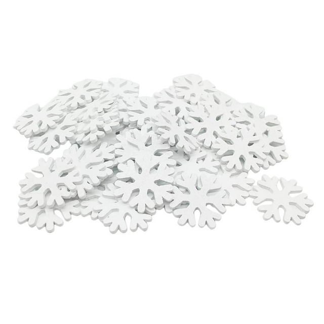 100 Piezas De Blanca Recortes De De Nieve Adorno Artesanal Adorno De Para Boda Navidad Decoración DIY Macarena Adorno de copo de nieve de madera