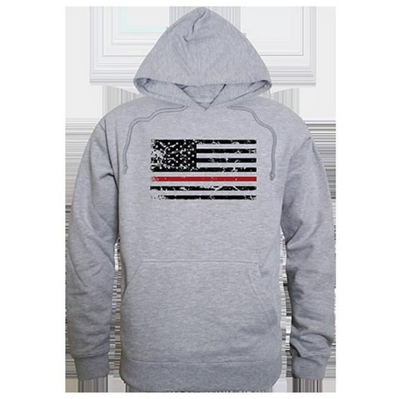 Thin Red Line Graphic Pullover Sweatshirt, Heather Grey - Medium