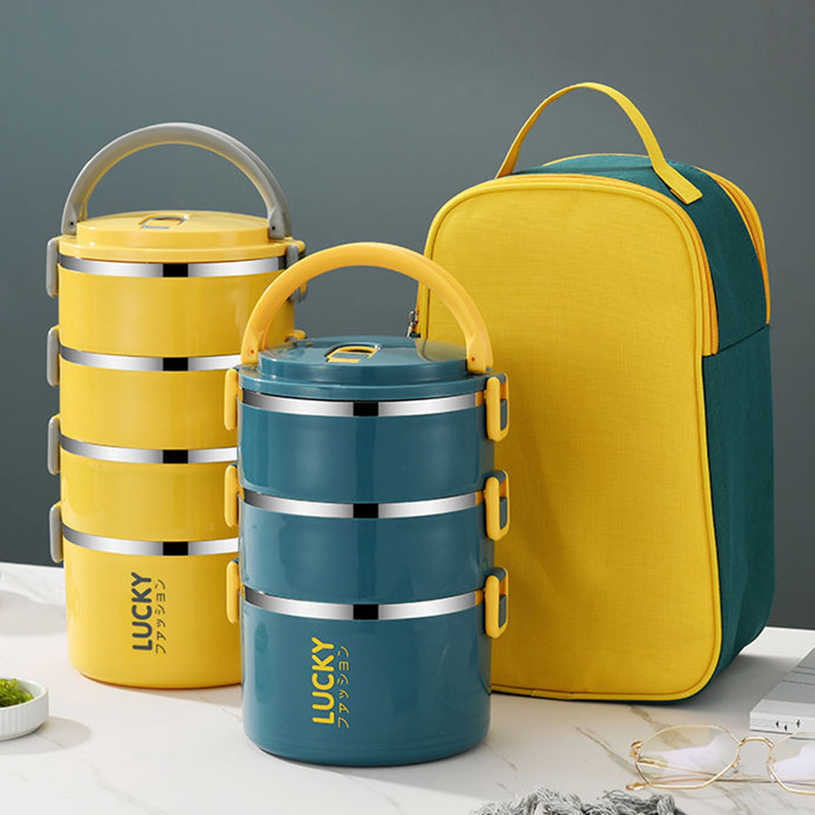 WINDLAND Multi-tiers Anti Rust Bento Boxes Odor Free for Creative Lunch Jar Heat Resistan