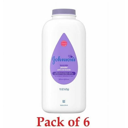 Johnson's Baby Powder Calming Lavender For Irritated Skin, 15 Oz, Pack of 6