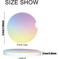 thumbnail image 2 of Car Coasters 6 Pack Stone Cup Holder Rainbow Color Absorbent Drink Car Coaster Ceramic Set Small Cup Coasters, 2 of 6