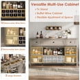 thumbnail image 5 of 59"Farmhouse Buffet Cabinet with Sliding Barn Door, with 3 Drawer, Removable Wine Rack, with Adjustable Shelf for for Dining Room, Kitchen,Gray, 5 of 8