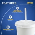 thumbnail image 2 of Vasos de plástico Atmos Homeware con tapa y popote Vaso reusable tipo termo 24 Oz Paquete de 10 color Blanco, 2 of 6