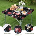 thumbnail image 4 of Pioneer Flower Floral Print Pattern Square Fitted Tablecloth with Elastic Edge,Square Table Cover,Washable Elastic Table Cover for Home Kitchen Party Decor 34"x34", 4 of 6