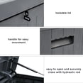 thumbnail image 6 of 113gal 430L Outdoor Garden Plastic Storage Deck Box Chest Tools Cushions Toys Lockable Seat Waterproof, Gray, 6 of 10
