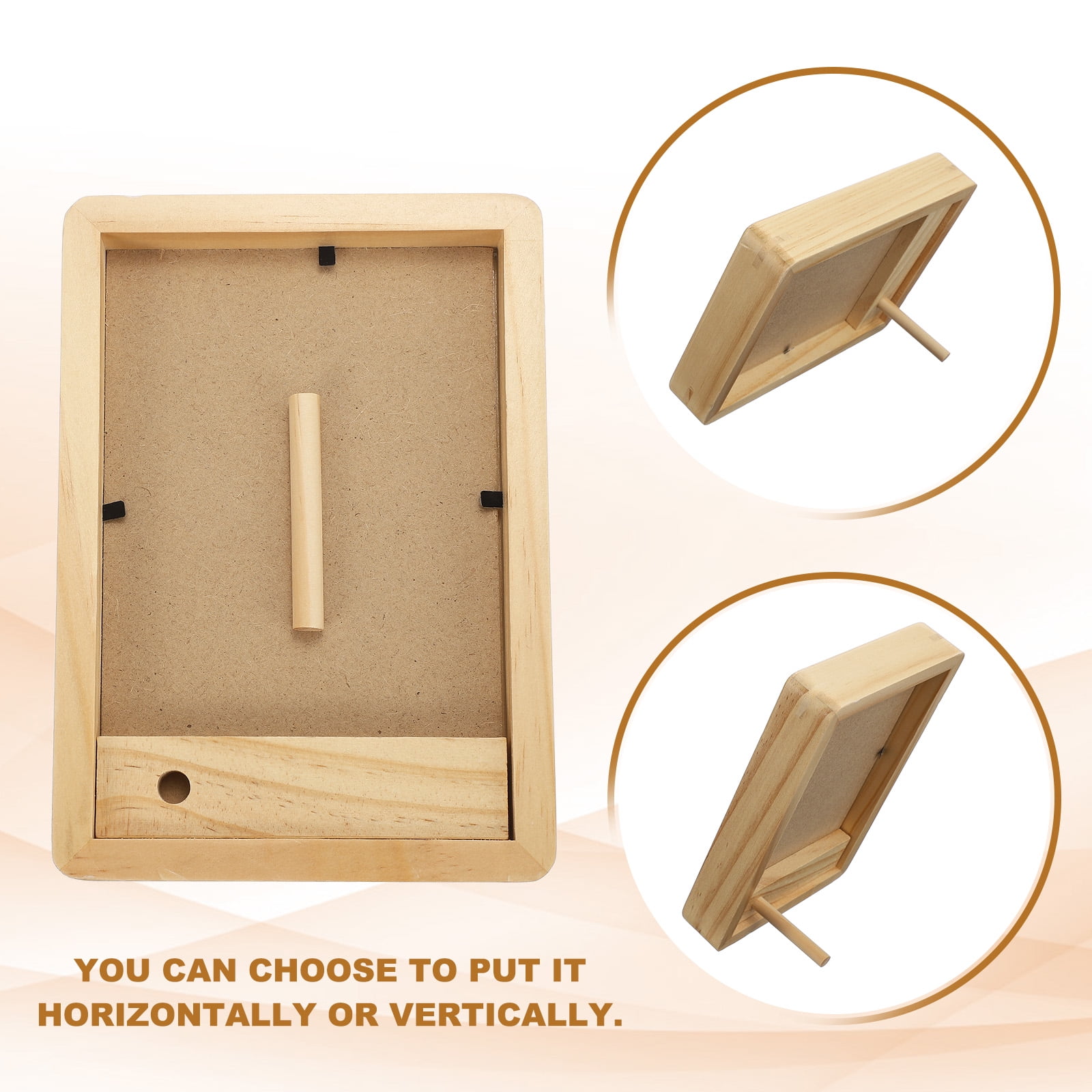 Unique Bargains 3Pcs Mini Tabletop Frame with Mat Wood Color 4" x 6"