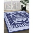thumbnail image 3 of Ahgly Company Machine Washable Indoor Rectangle Transitional Sapphire Blue Area Rugs, 2' x 4', 3 of 7