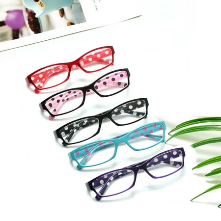 Reading Glasses 5 Pack Spring Hinge Fashion HD Women Eyeglasses