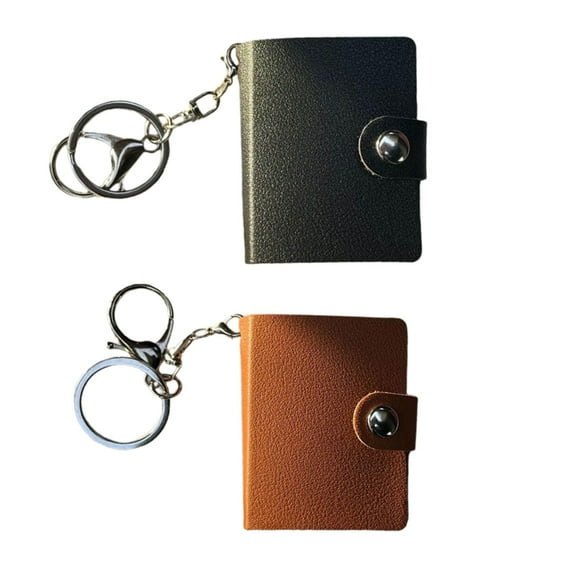 2pcs Mini Leather Photo Album KeyRings Stylishs Designs Photo Key Chain