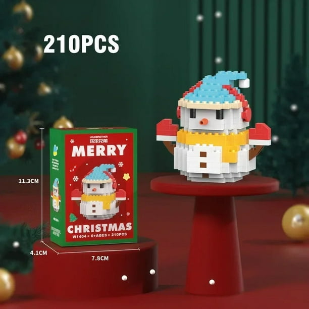 Regalos de Navidad, serie de microbloques de construcción, rompecabezas de renos de Papá Noel, ensamblaje de ladrillos, decoración de mesa, juguetes para niños