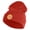 Rust, variant on Small Basketball Iron on Patched 12 Inch Long Knitted Beanie - White OSFM