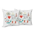 thumbnail image 6 of Ambesonne Nautical Throw Pillow Cover 2 Pack, I Love Sea Words, 16", White Red Blue, 6 of 6