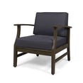thumbnail image 4 of GDF Studio Capri Outdoor Acacia Wood Club Chairs with Cushions, Gray, 4 of 8