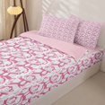 thumbnail image 3 of Erosebridal Line Art Pink Monkey Zipper Queen Comforter Set with Fitted Sheet and 2 Pillowcases,Cartoon Pattern Zipper Bedding Set For Girls,Pink Reversible,4pcs, 3 of 7