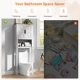 thumbnail image 3 of Freestanding Over Toilet Storage Cabinet,Above Toilet Storage Cabinet with Open Storage Shelf,Adjustable Shelf,Open Organizer, Reversible Side Rack, Anti-Tip Space Saver for Restroom Laundry Room, 3 of 8