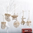 thumbnail image 5 of 2 piezas de adornos colgantes de madera de Navidad, para decoraciones de árboles de Navidad, decoración de fiestas, adornos de Navidad (estrella de cinco puntas + alce), 5 of 5