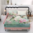 thumbnail image 5 of ZIATUBLES 3-Piece Twin Size Cooling Sheet Set – Soft Polyester Bedding, Cozy and Breathable All-Season Sheets with 1 Fitted Sheet and 2 Pillowcases, Hummingbird Pink Flower Print, 5 of 9
