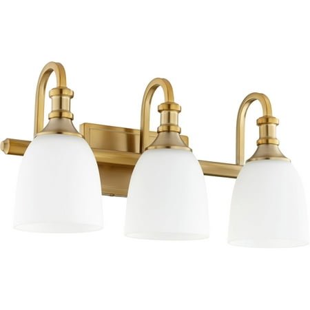 Bathroom Vanity 3 Light With Aged Brass Finish Medium Base Bulbs 20 inch 300