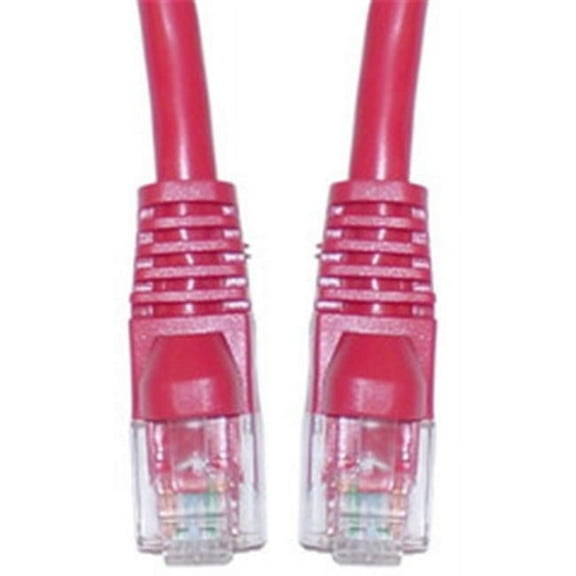 Cat5e Red Ethernet Crossover Cable- Snagless/Molded Boot- 1 foot