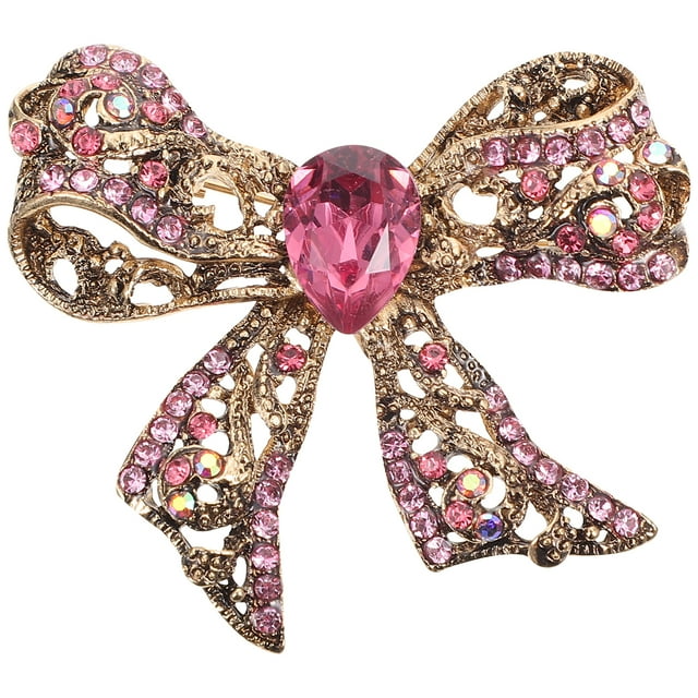Shisuyan Bowknot Brooch Pin Creative Unique Personality Bow Scarf Decor Brooch Pin