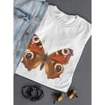 thumbnail image 3 of Vivid European Peacock Butterfly T-Shirt Women -Image by Shutterstock, Female x-Large, 3 of 4