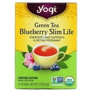 Yogi Tea, Green Tea Blueberry Slim Life, 16 Tea Bags, 1.12 oz Pack of 2