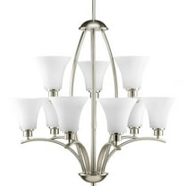 Progress Lighting Joy Brushed Nickel Contemporary/Soft Chandelier w/ 9 Light 100W - P4492-09