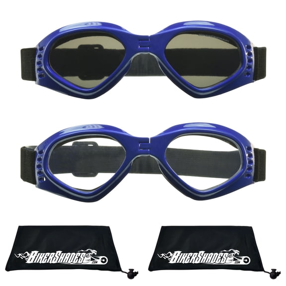 Bikershades Kids Safety Sunglass Goggles Foldable Boys Girls 3 to 8 Years Old Motorcycle Motor-Cross Extreme Sports Skiing