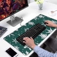 thumbnail image 2 of Long Mouse Pads for Desk,Green Christmas Snowflake Pattern Desk Mats on Top Of Desks, Desk Mouse Pad Extra Large with 3mm Non-Slip Base and Stitched Edge for Gaming,Office,Work,Home 31.5x15.7in, 2 of 5