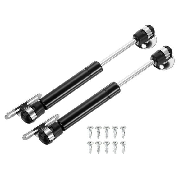 Uxcell 2 Pack Lid Support Hinges,6 Inch 100N Gas Struts Soft Close Folding Lid Stay Hinges Lift Support Slow Lowering Pneumatic Lid Buffer for Cabinet Closet Wardrobe, Black