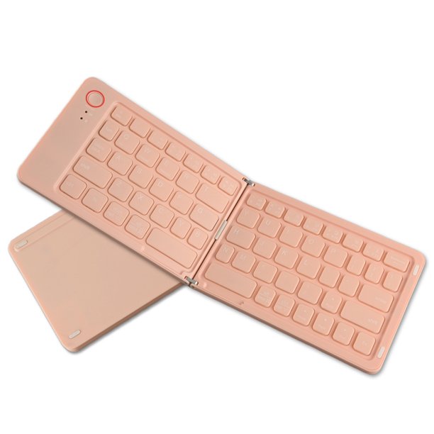 Teclado Ultradelgado Tamaño Portátil Plegable Compatible Con Dientes Color Azul