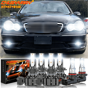 6x H7 H7 LED Headlight   9006 Fog Light Bulbs Kit CHUSYYRAY For Mercedes-Benz C230 2002-2007