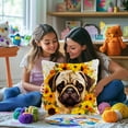 thumbnail image 4 of Cute Pug Dog in Flowers Wreath DIY Latch Hook Pillow Kits for Adults Printed Pillowcase Crochet Yarns Hooking Handmade Pillow Cover Cushion for Home Sofa Decoration 17x17inch(2), 4 of 7