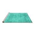 thumbnail image 2 of Ahgly Company Machine Washable Indoor Round Abstract Turquoise Blue Contemporary Area Rugs, 3' Round, 2 of 4