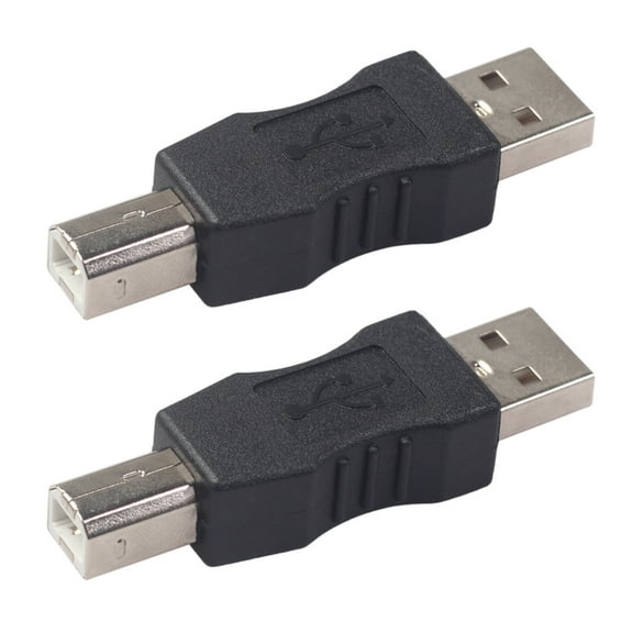 2 Packs USB Type A Male to USB Type B Male Adapter Converter