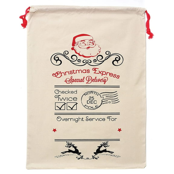 Personality Case Christmas Drawstring Bag – From the North Pole – 100% Cotton – 19” x 26.25” – Personalized & Printed with Quote – Reusable Sack for Christmas Gifts, Holiday Storage & Decorations