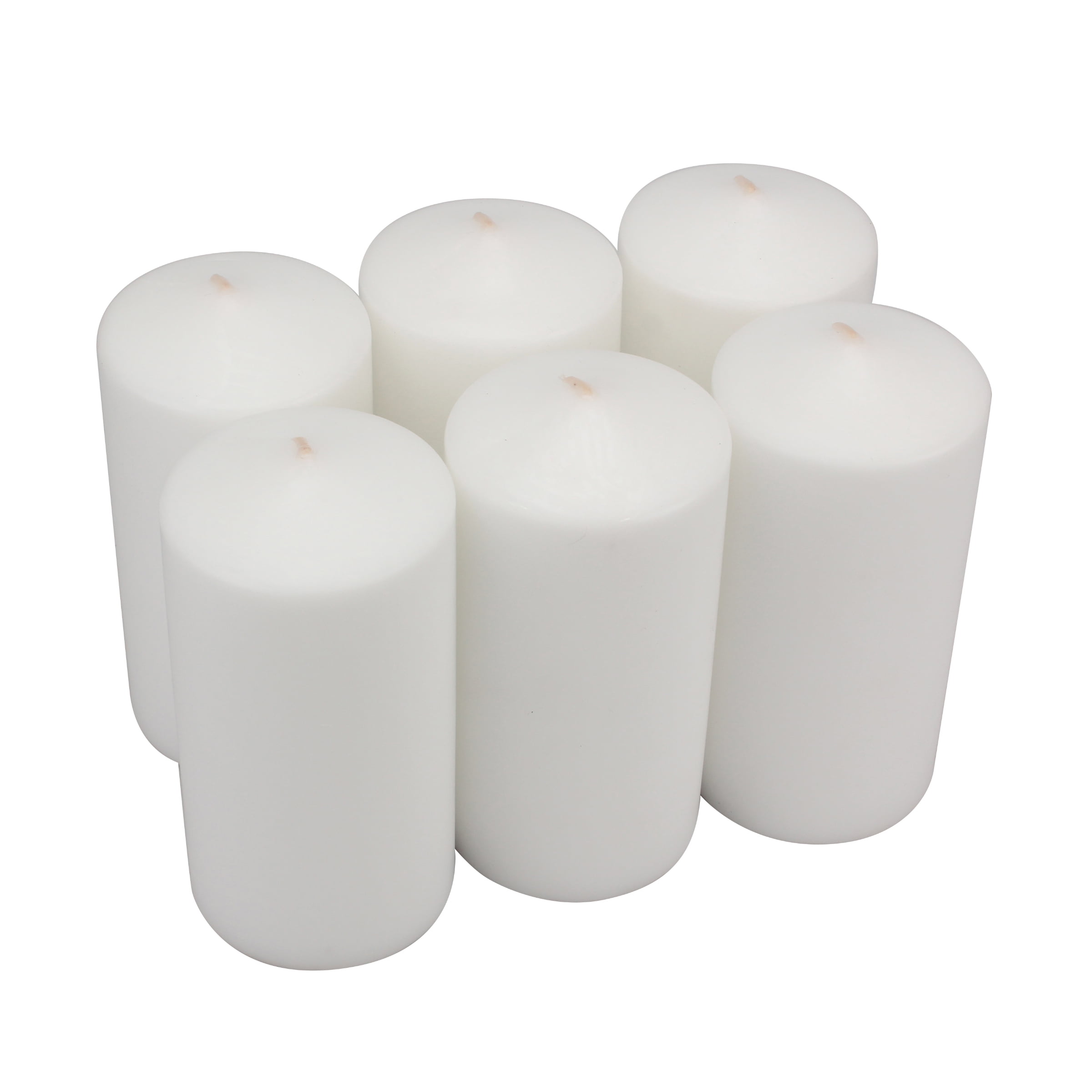 6 x 6 MONTGOMERY INDUSTRIES White Unscented Pillar Candle 3 Wick
