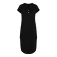thumbnail image 6 of Kojanyu Women's Solid Color Short Sleeve V-Neck Button-Front Midi Dress with Pockets, 6 of 6