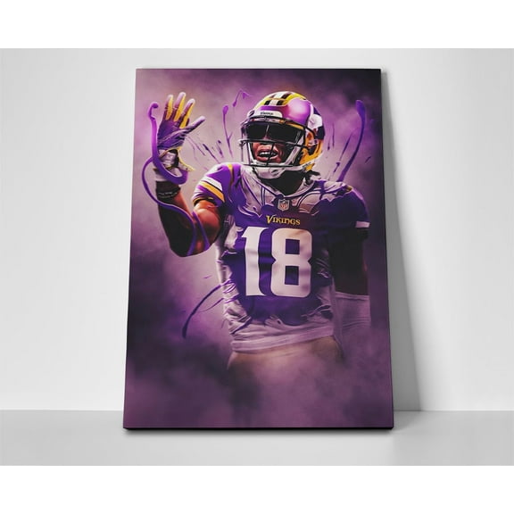 Justin Jefferson Football Poster or Wrapped Canvas