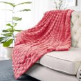 thumbnail image 2 of Home Soft Things Saga Double Sided Faux Fur Throw - Spice Coral - 50" x 60", 2 of 8