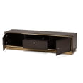 thumbnail image 3 of Baxton Studio Cormac Mid-Century Modern Transitional Dark Brown Finished Wood and Gold Metal 2-Door TV Stand, 3 of 7