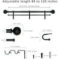 thumbnail image 3 of eTeckram 1" Double Curtain Rod with Sable Finials and holdbacks (84‘’-120‘’, Black gold), 3 of 5