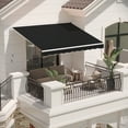thumbnail image 6 of AECOJOY 8' x 10' Manual Retractable Patio Awning,Outdoor Awning Retractable Sunshade Shelter in Black, 6 of 8