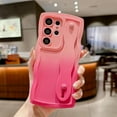 thumbnail image 4 of Compatible with Samsung Galaxy S23 Ultra 6.8" Case, Cute S23 Ultra Phone Case with Wrist Strap Wristband Stand Camera Lens Protect Wavy Frame Soft Shockproof Gradient Cover for Women Men (Pink Rose), 4 of 6
