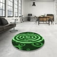 thumbnail image 3 of Ahgly Company Indoor Round Patterned Dark Forest Green Area Rugs, 5' Round, 3 of 6