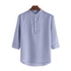 thumbnail image 5 of Ceisia Men's Shirt | Loose Stand Collar 3/4 Sleeve Shirt | Breathable Wrinkle-resistant (Solid Colors) Gift, 5 of 5