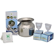 HealthGoodsIn - Stainless Steel Neti Pot with Set of 2 Eyewash Cups | Stainless Steel Neti Pot | 500ml Capacity